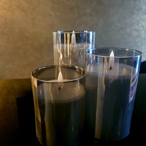 Led kaarsen set 3 antraciet